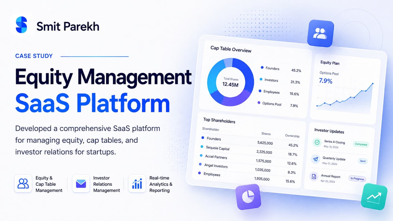 Equity Management SaaS Platform — Streamlining Cap Table & Equity Workflows (Equity & Cap Table Management case study by Smit Parekh)