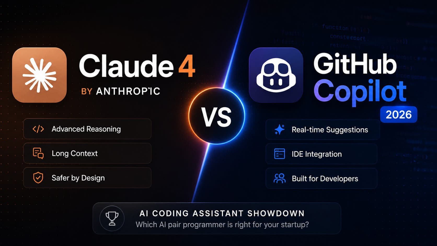 Claude 4 vs GitHub Copilot 2026: AI Coding Assistant Showdown